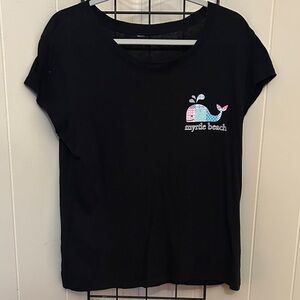 Myrtle Beach black T-Shirt with cute Whale Design